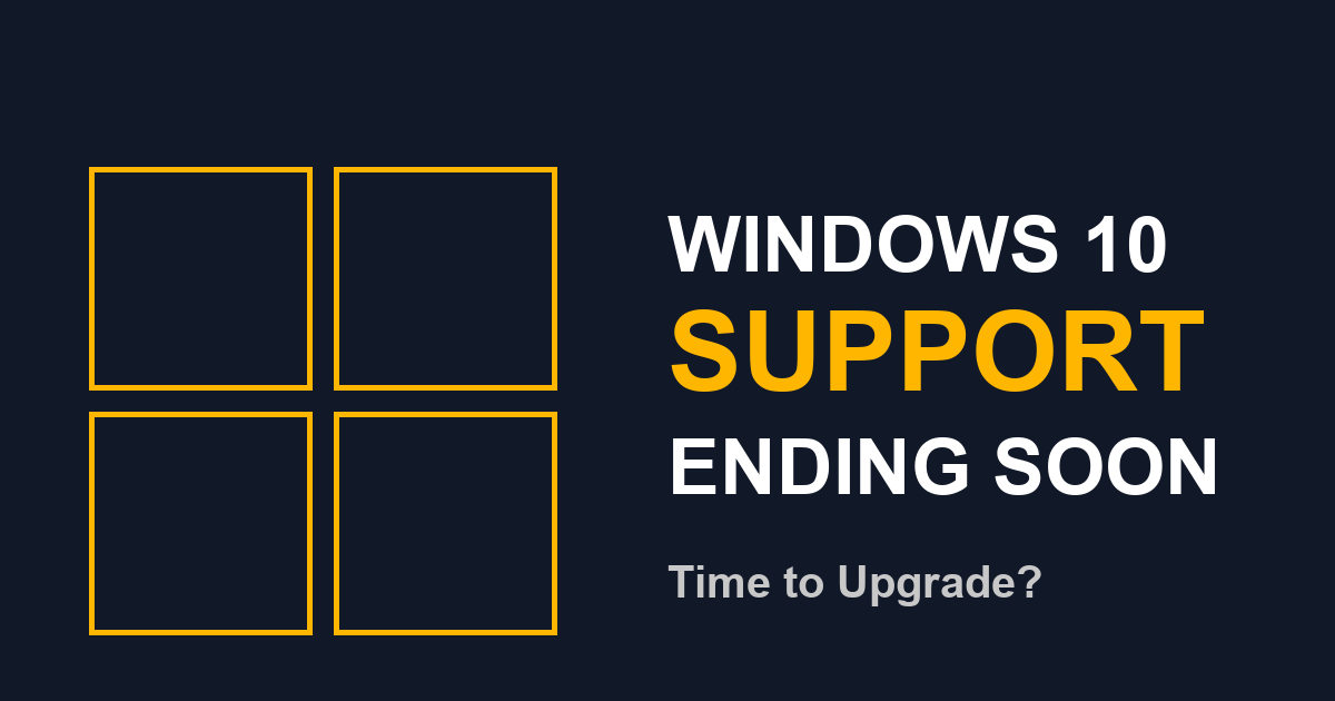 Windows 10 End of Support warning graphic for Canberra computer users